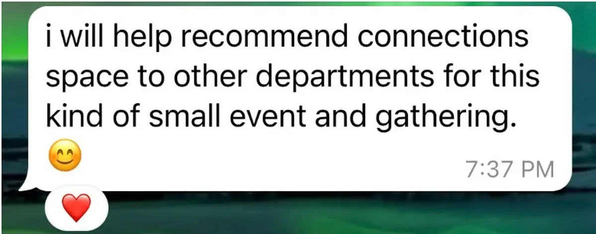 Corporate client feedback on Connections Space event space in Singapore